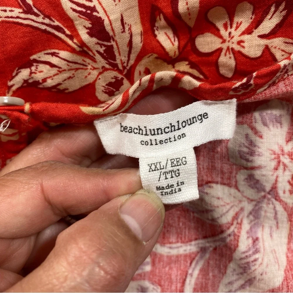 Beach Lunch Lounge Red Floral Boho Dress Belted Women’s XXL mini A-line Dress - Picture 2 of 9